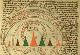 Detail of illuminated manuscript from 12th-century England