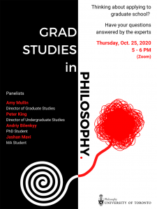 Grad Studies event flyer showing date and time.