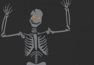 Skeleton on black backrgound