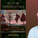Head shot of Franz Huber with the cover of his 2021 book "Belief and Counterfactuals