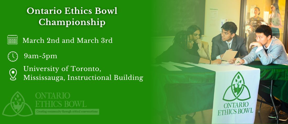 The Ontario Ethics Bowl, high school debate competition, being held at UTM on Marc 2-3