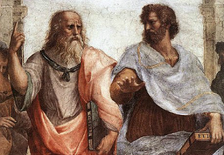 Plato and Aristotle in a 1508 painting by Raphael