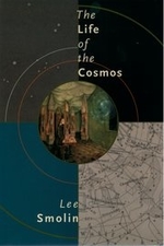 "The Life of the Cosmos", by Lee Smolin. Book cover has four quadrants, a circle in the middle with an image.