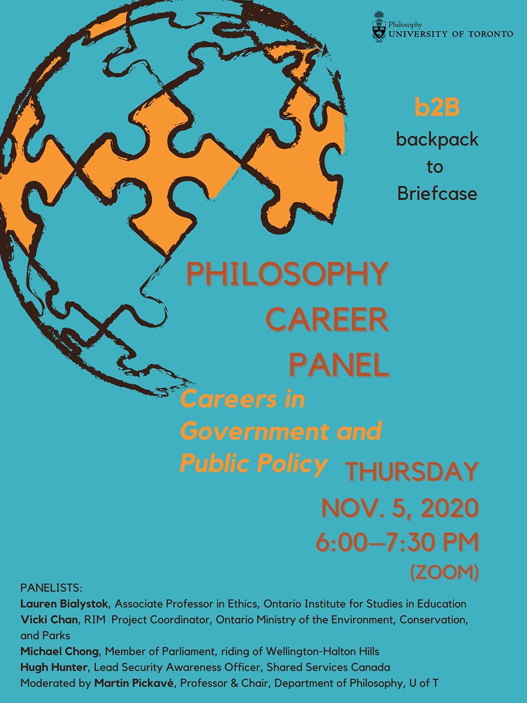 Philosophy's Career Panel flyer showing date and time