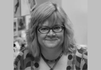 Black-and-white headshot of Diane Jeske